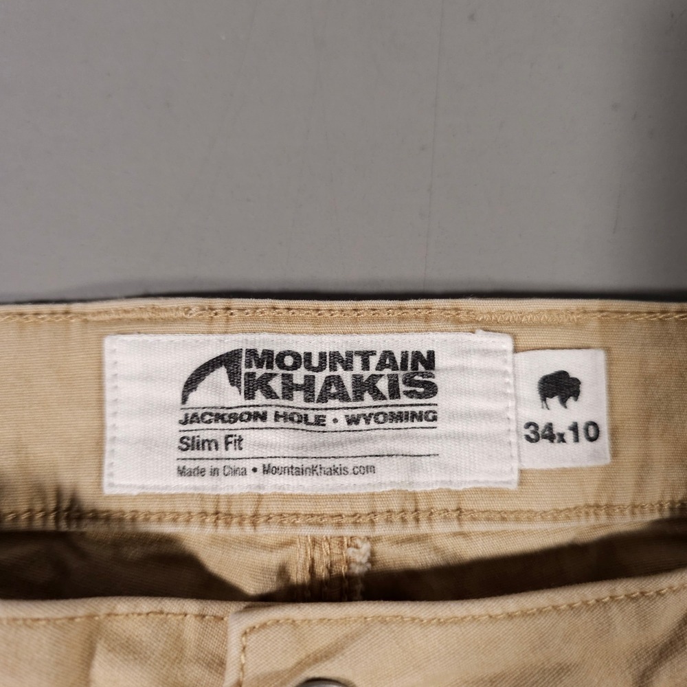 Mountain Khakis Shorts Mens 34 Tan Slim Fit Organic Cotton Stretch 10in Inseam - Picture 2 of 7
